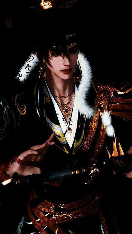 《逆水寒手游》黑色时装将军持剑另一视角图