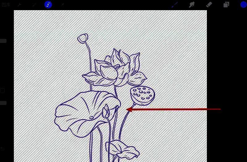 涂抹线稿的操作画面