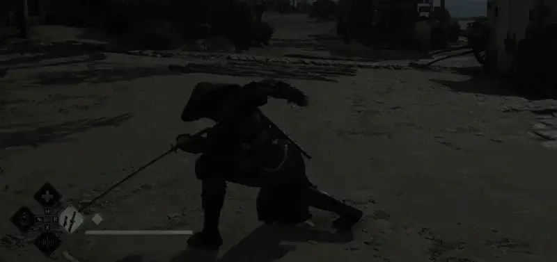 刺客信条影单击左键3下松开后长按左键攻击从第三刀开始的动作画面