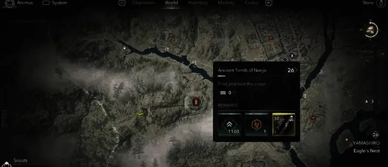 《刺客信条：影》南城古坟位置相关画面