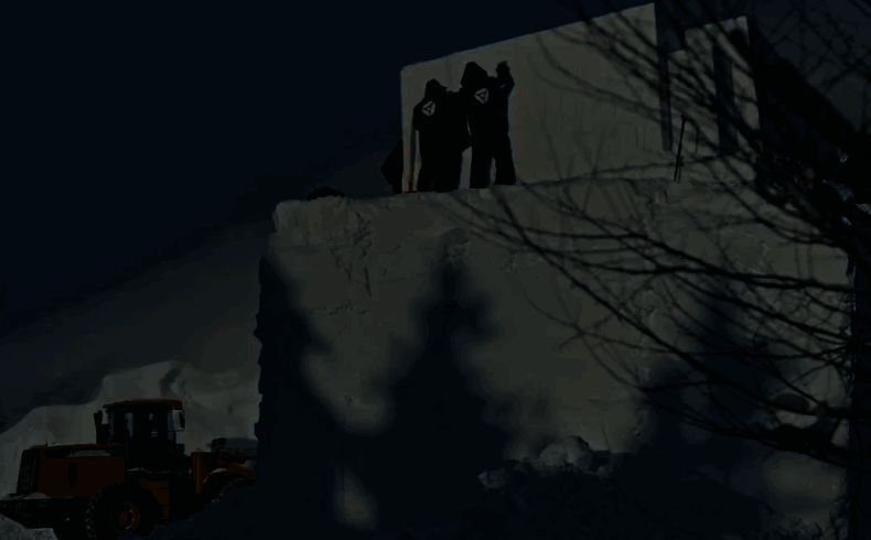 雪雕制作宣传视频相关画面图