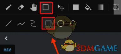 medibang paint图形工具中的正方形图标