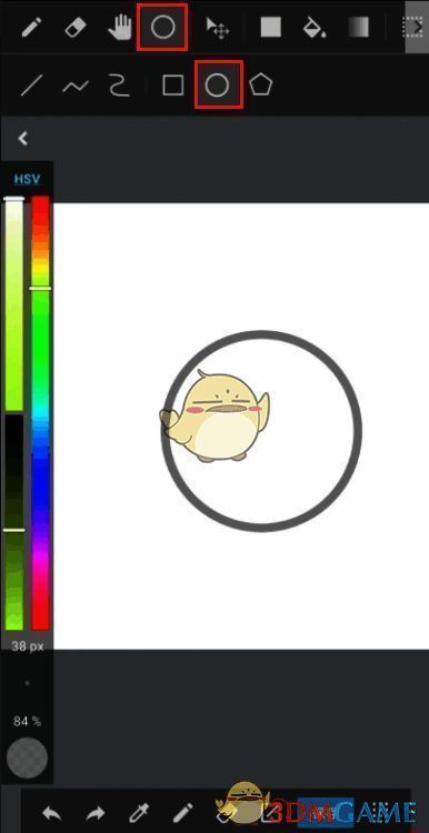 medibang paint画布中绘制的圆形