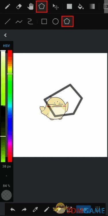 medibang paint画布中绘制的五边形