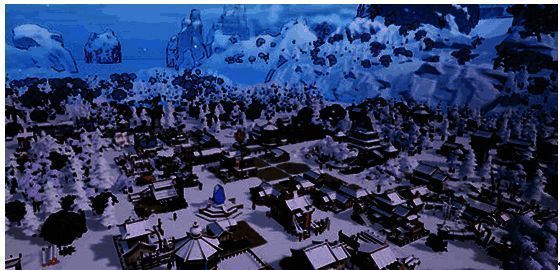 蓬莱镇冬天的雪景