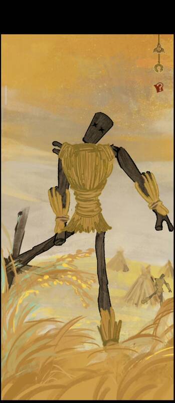 右下角稻草人姿势提示画面