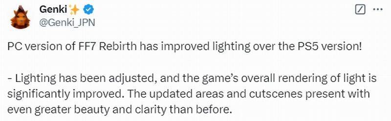 《最终幻想7：重生》PC版与PS5版对比相关画面1
