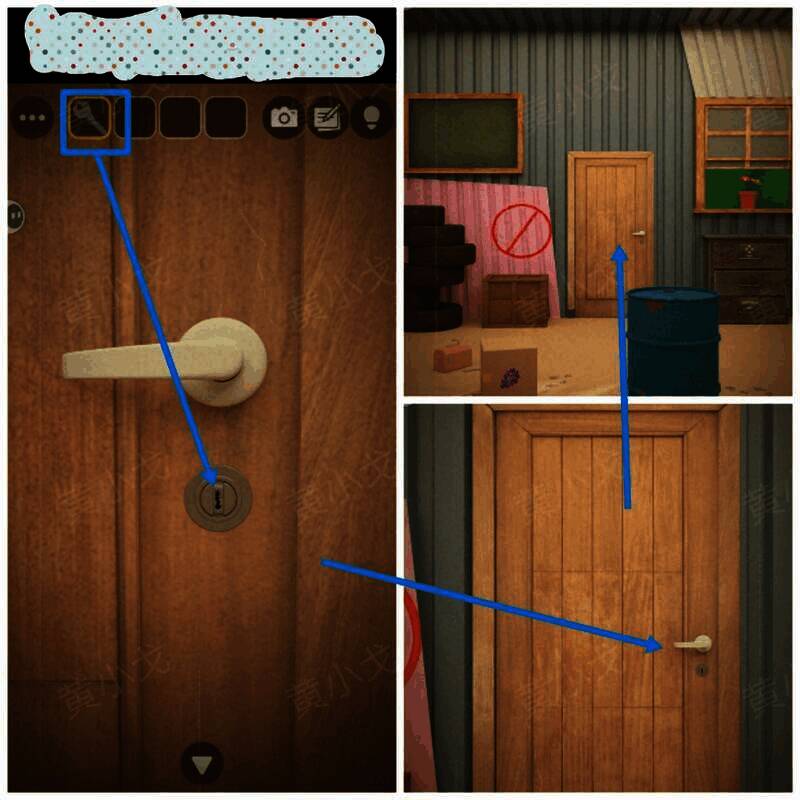 用钥匙打开门图片