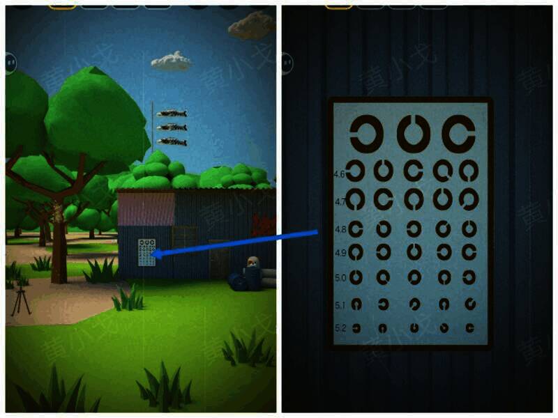 查看院子墙上视力表图片