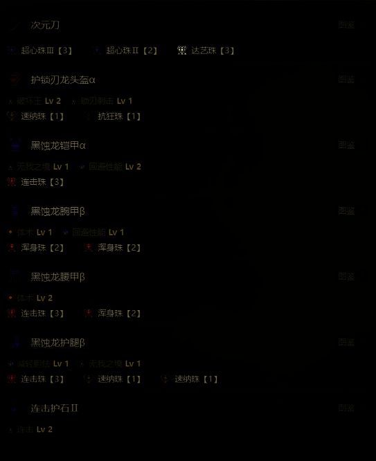 怪物猎人荒野太刀毕业配装整体展示