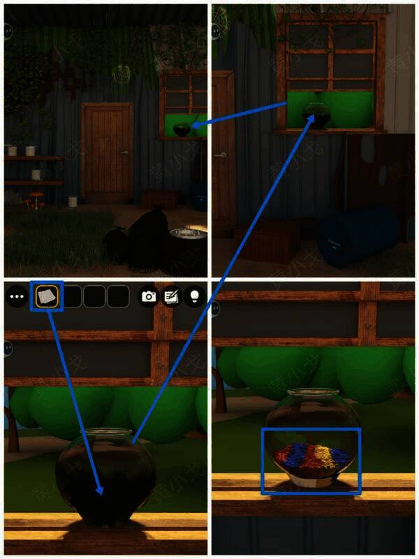 擦净玻璃瓶获得线索图