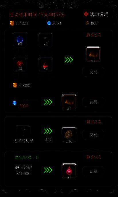 《地下城堡2》寇柯兰的交易活动界面