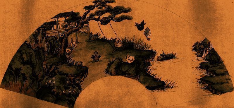 扇面设计原画稿