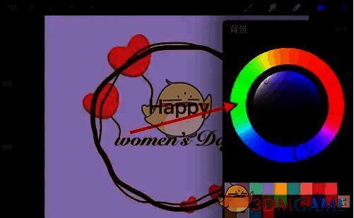 procreate选择颜色添加到画布操作图