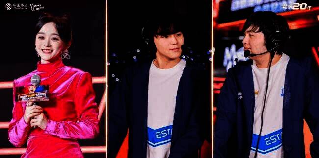 明星何泓姗现场助威及专业解说照片