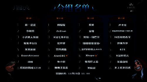 《月圆之夜》公开赛苏州站分组名单图3