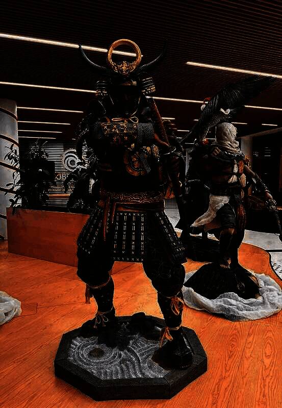 《刺客信条：影》弥助和奈绪江的雕像1