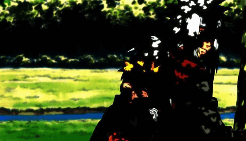 自来也陪伴鸣人修炼的场景