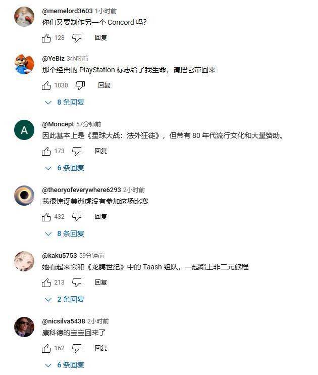 PlayStation官方YouTube频道玩家评论画面3