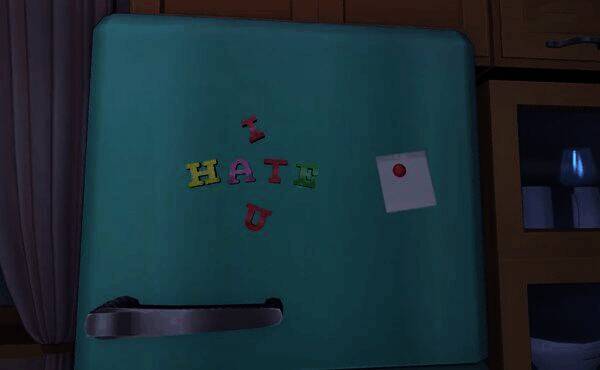 冰箱贴上显示I HATE U的图片