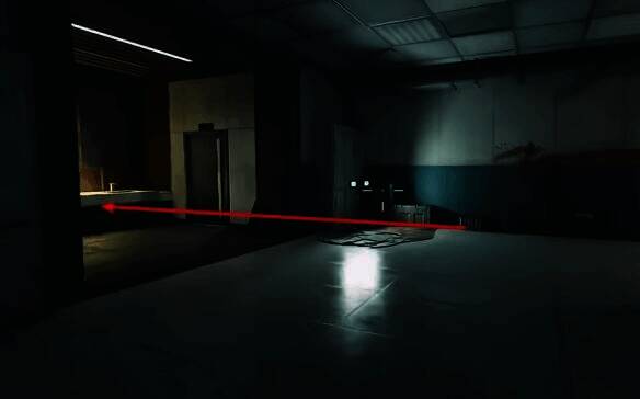 2楼走廊前往东边卫生间的画面