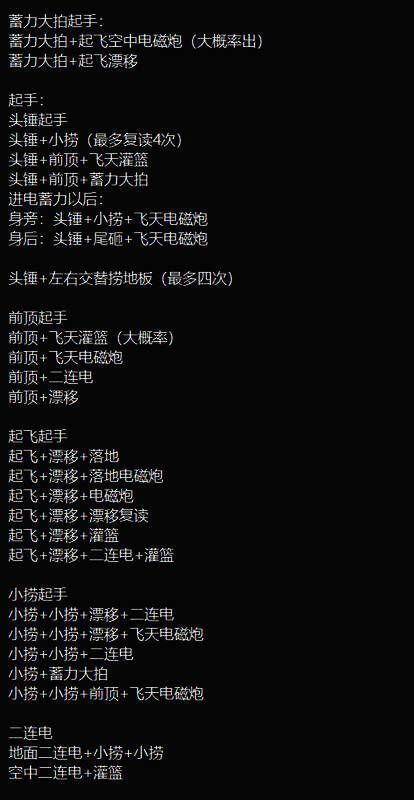 煌雷龙出招表图片