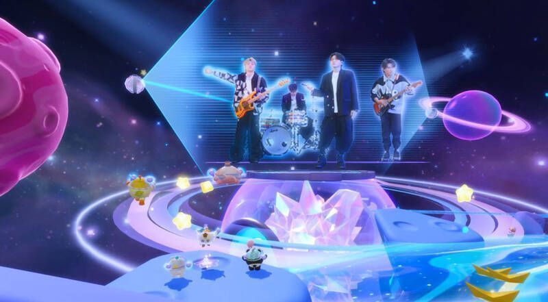 蛋仔们在星空舞台互动