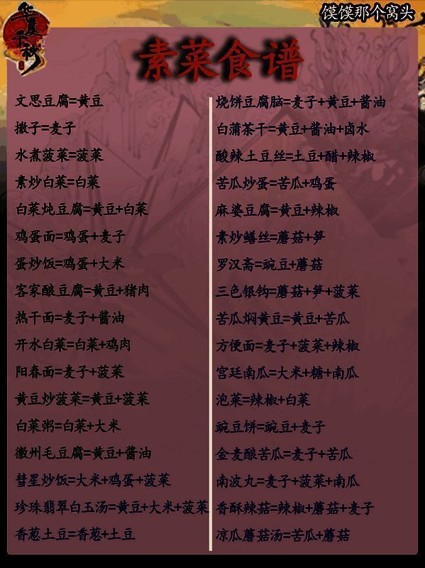 华夏千秋素菜食谱图片