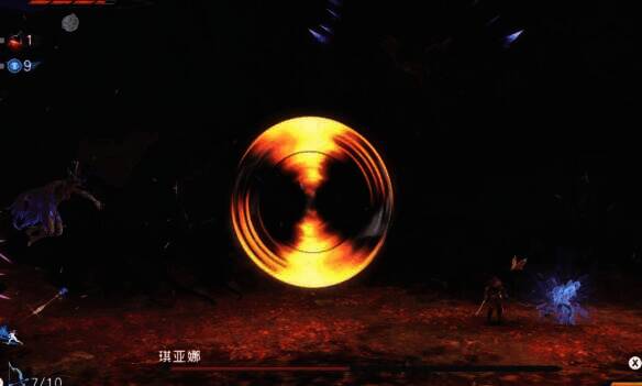 琪亚娜投掷武器后准备黄色闪光攻击画面