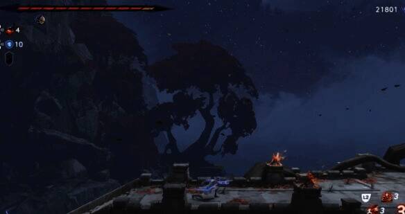 落在船桅杆上画面