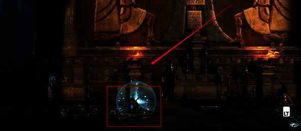 玩家站在符文法阵上的画面