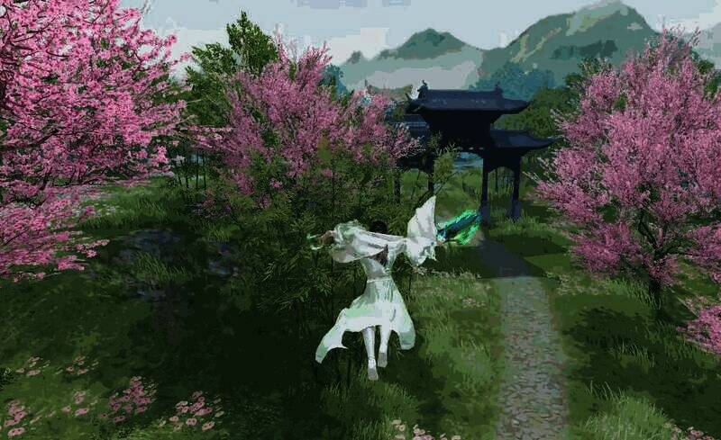 冰心师兄带蝶翼在空中飞舞的画面