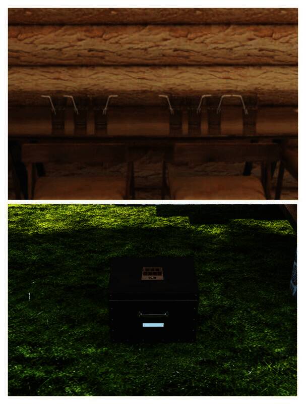 夏天场景房子内柜子及门口箱子画面