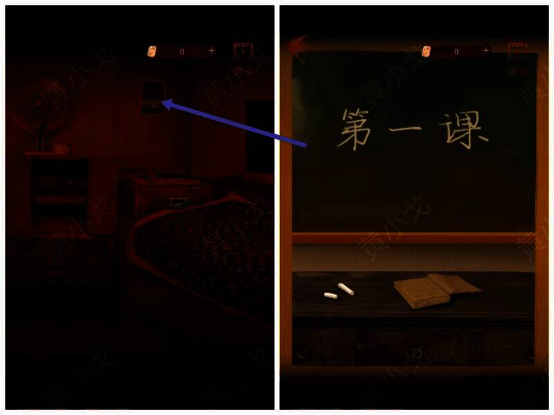 床头墙上照片画面