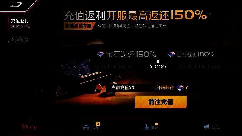 《巅峰极速》充值返利说明