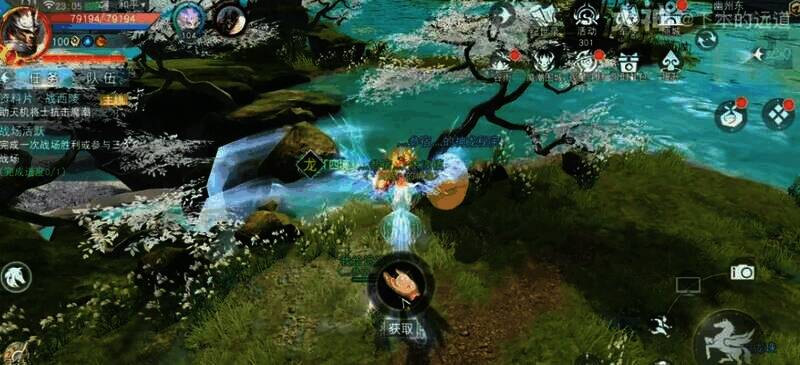 寒山寺往天池方向瀑布旁树下的神龙秘宝位置图