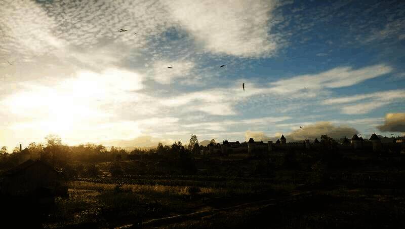 红色沙漠城市景象