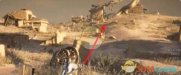 指向北方箭头的画面