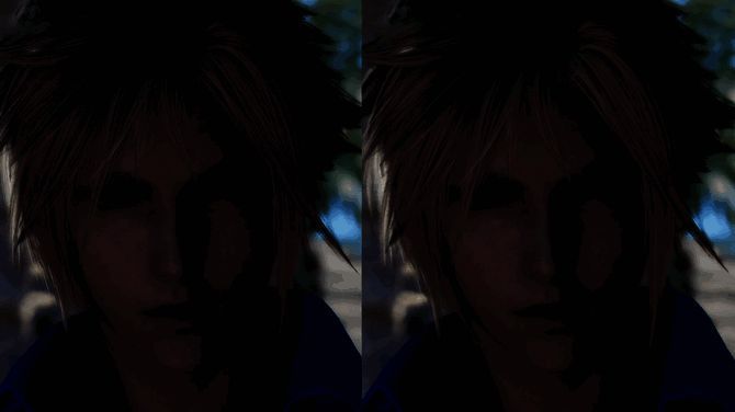 《最终幻想7：重生》在PS5 Pro上的画面对比图片