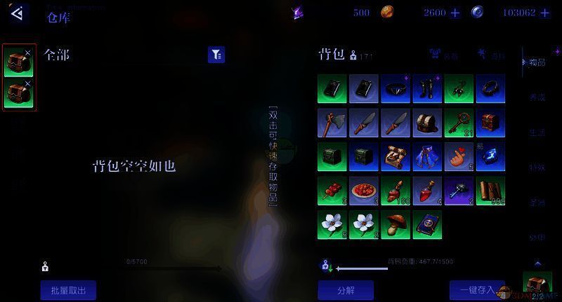 背包放入仓库效果图2