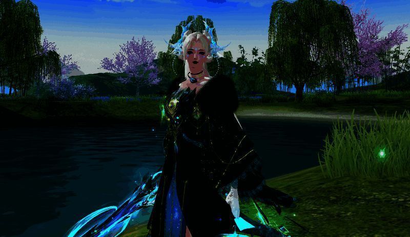 帝魂降世搭配少女在杨柳岸边的画面