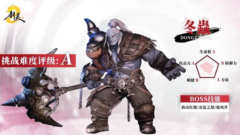 《剑灵2》守护者斧头巨人冬虫绝技画面