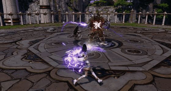 《剑灵2》守护者斧头巨人冬虫雷霆之怒落雷画面