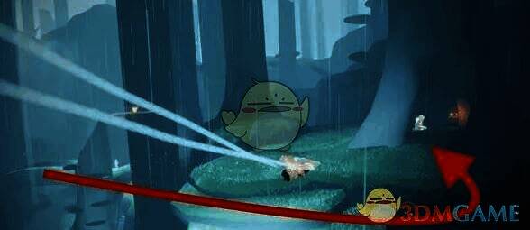 荧光森林桥右侧树洞及先祖的画面