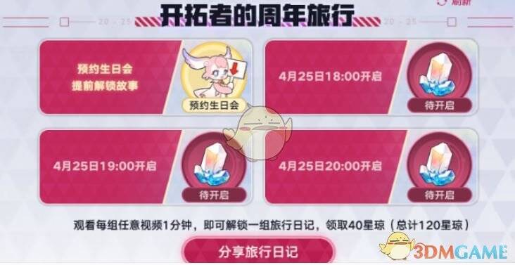 《崩坏：星穹铁道》生日会活动奖励界面