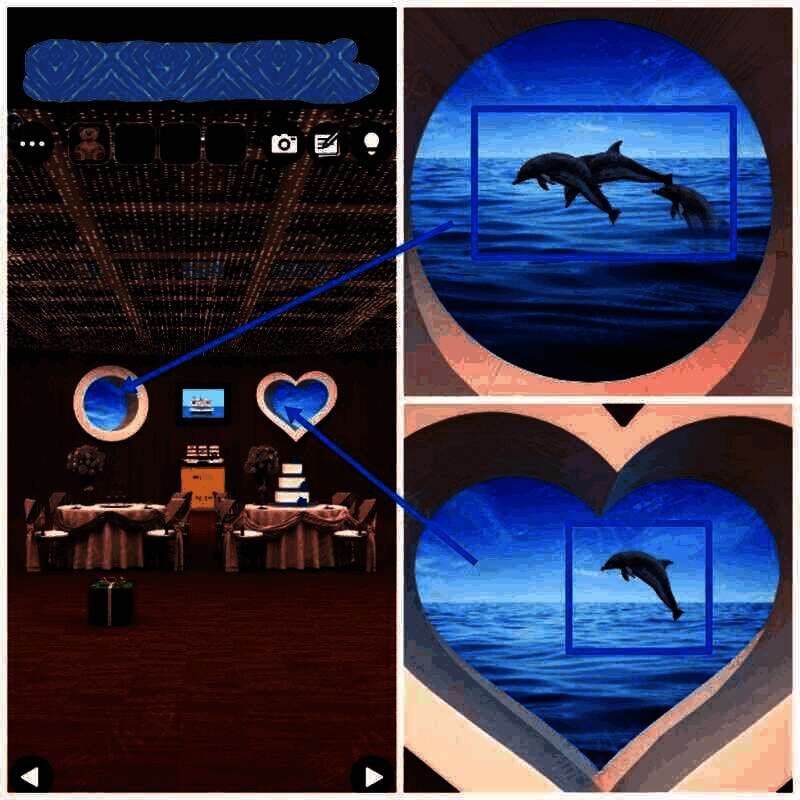 另一组窗户及海豚景象图