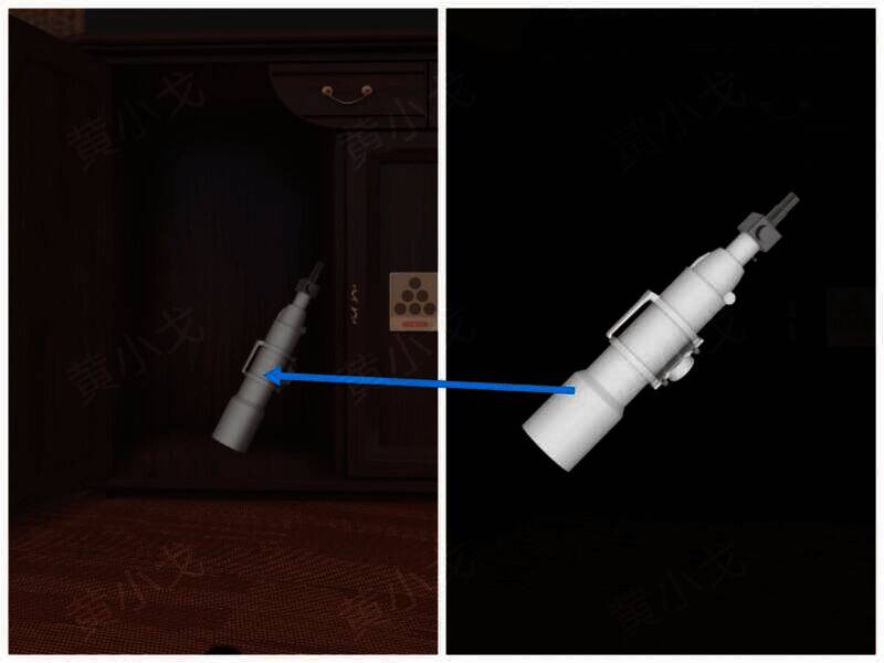 打开柜子后的望远镜图