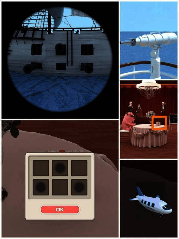 装望远镜查看开礼物盒得残缺飞机