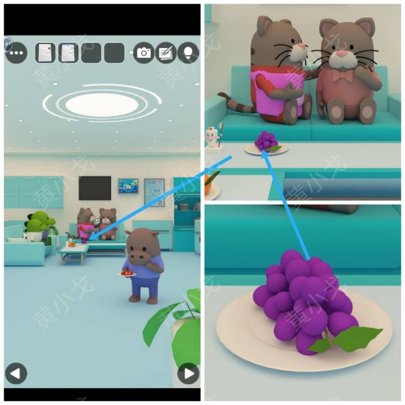 右侧桌子上的葡萄图