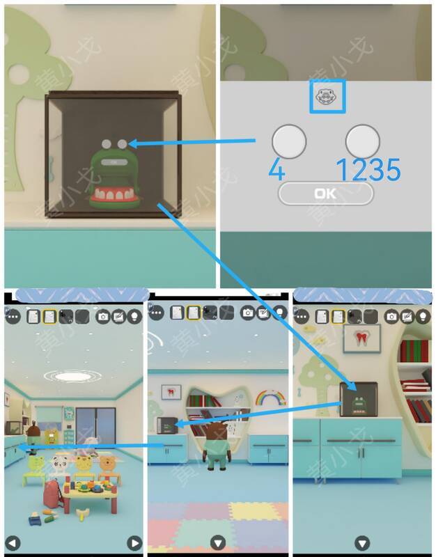 玻璃柜玩具恐龙图案提示图